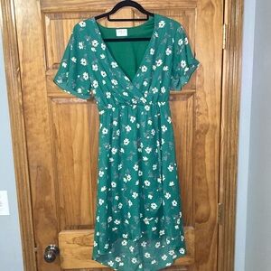 Sienna Sky Green Floral Tierd Dress